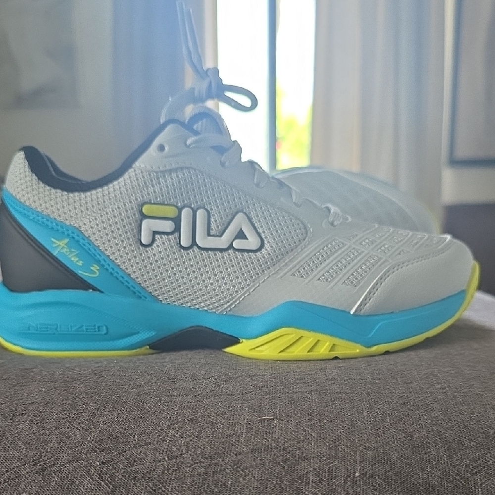 Fila Kids Sneakers in White, Blue, and Yellow